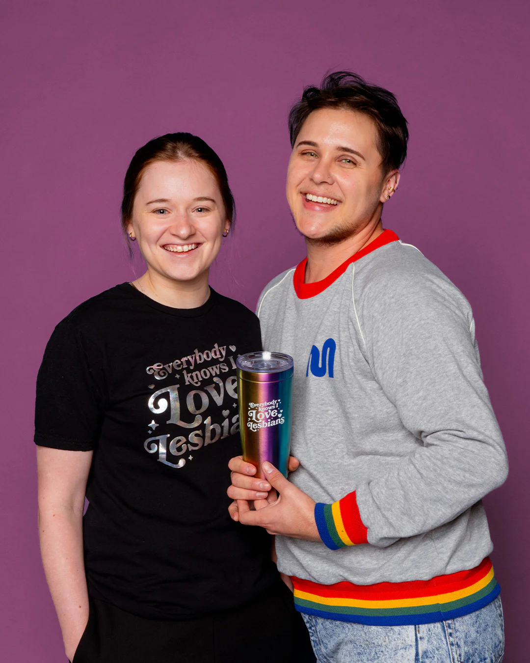 Everybody Knows I Love Lesbians Iridescent Tumbler
