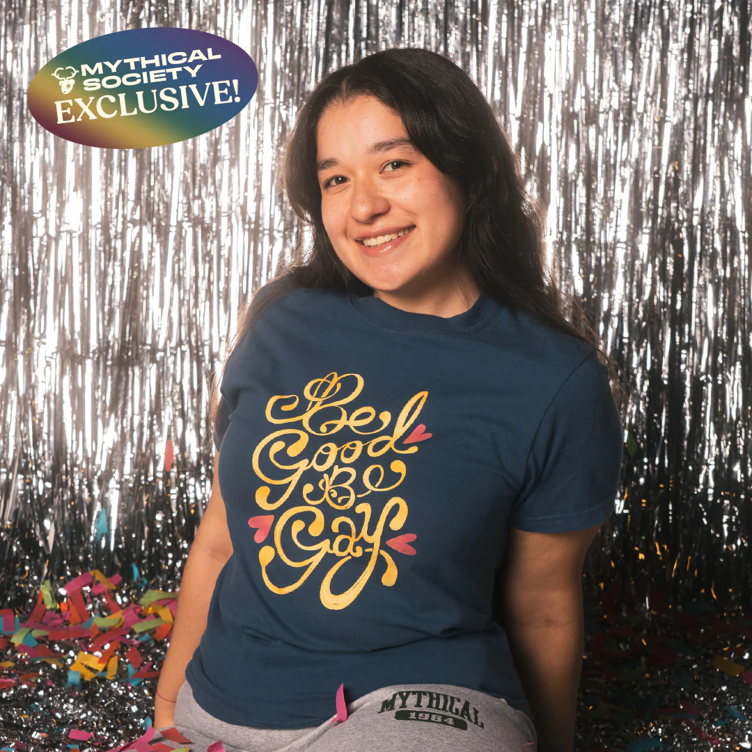 312-be-good-be-gay-tee-blue-2.webp Be Good Be Gay Tee (Blue)