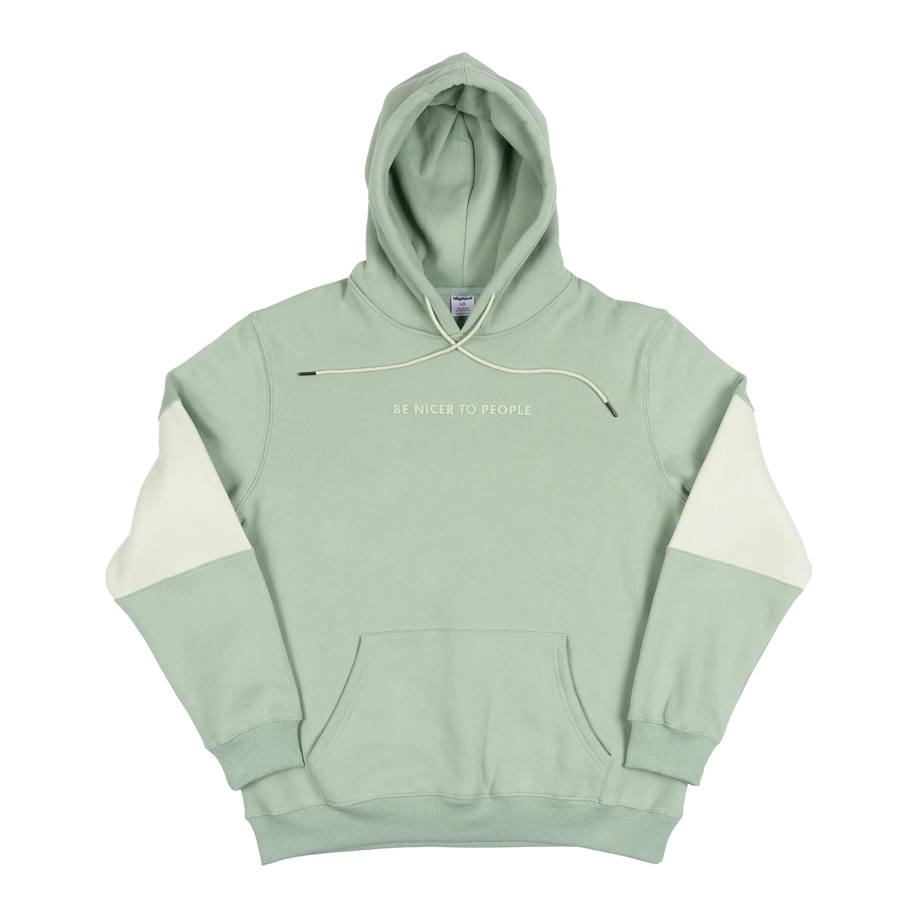 386-be-nicer-to-people-colorblock-hoodie-sage-1.webp Be Nicer To People Colorblock Hoodie (Sage)