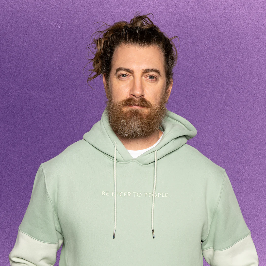 Be Nicer To People Colorblock Hoodie (Sage)