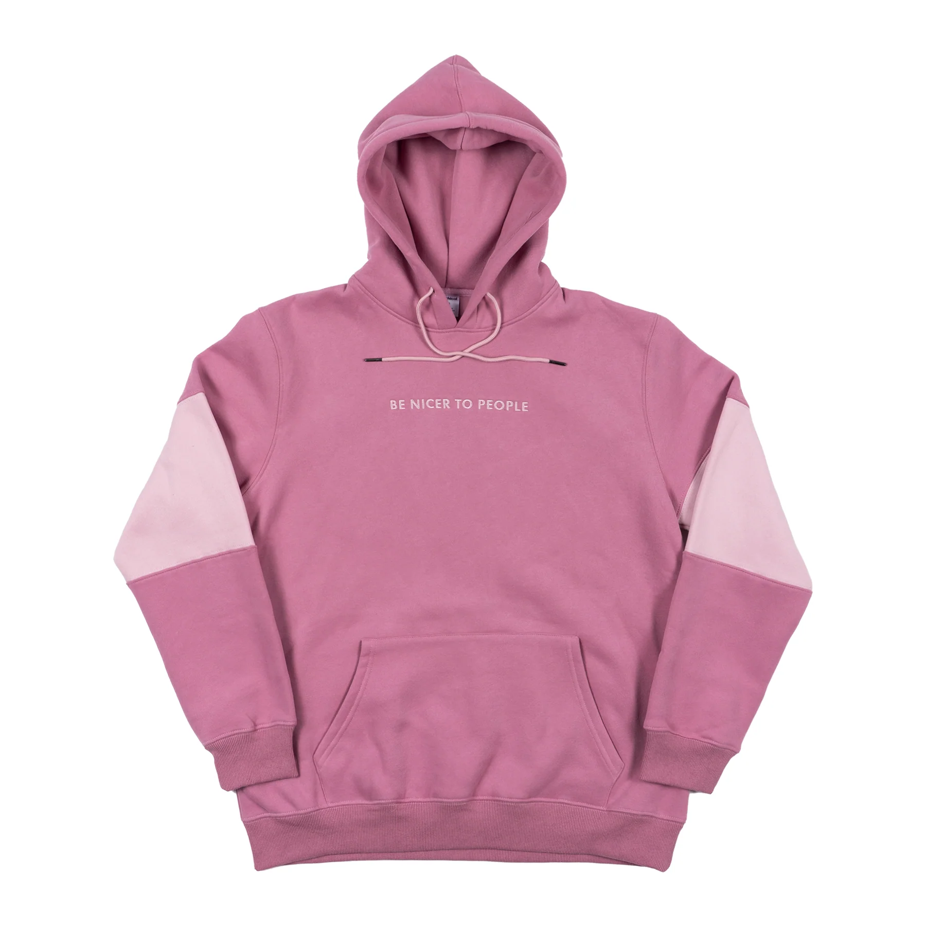 Be Nicer To People Colorblock Hoodie (Pink)