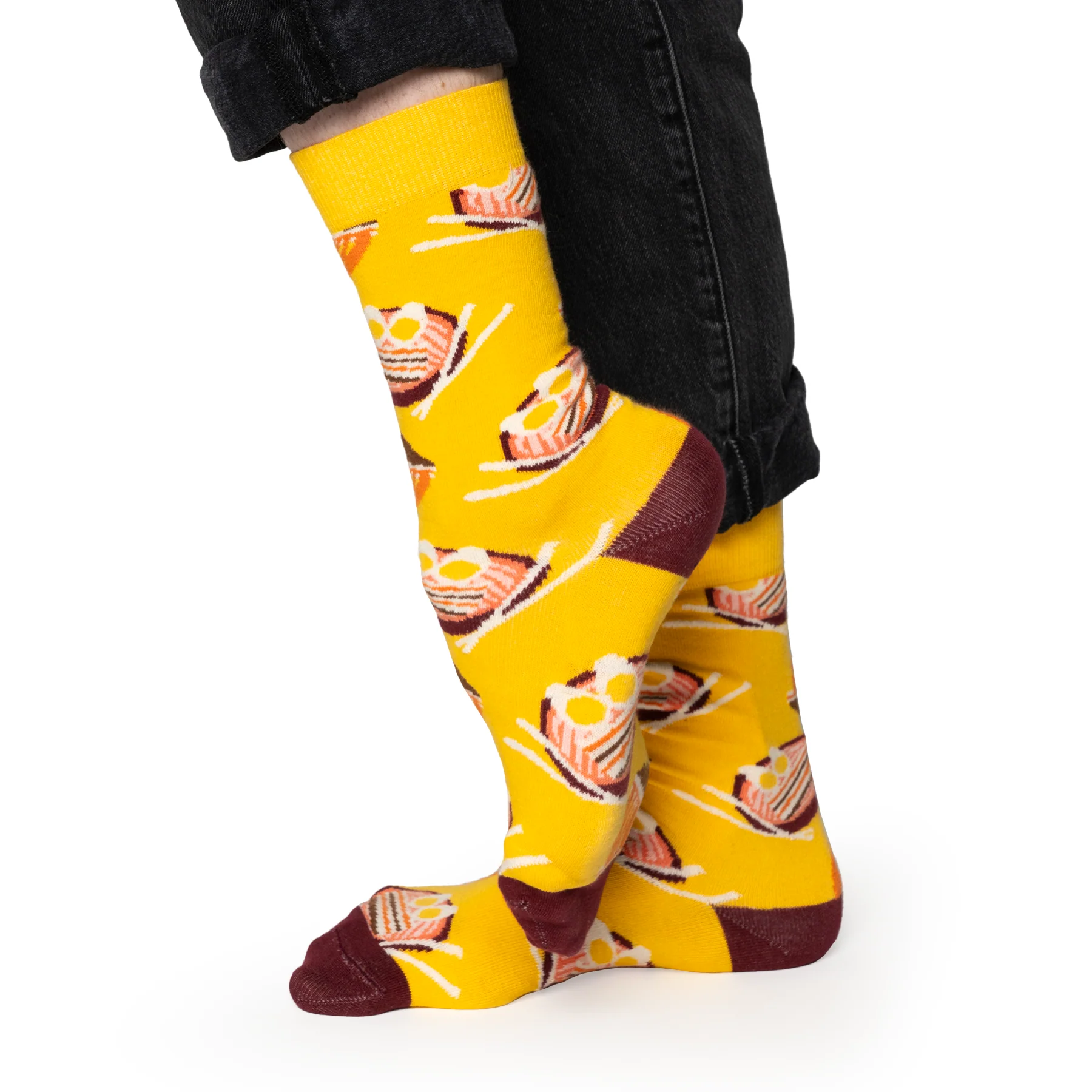 Grilled Cheese Ramen Patterned Socks