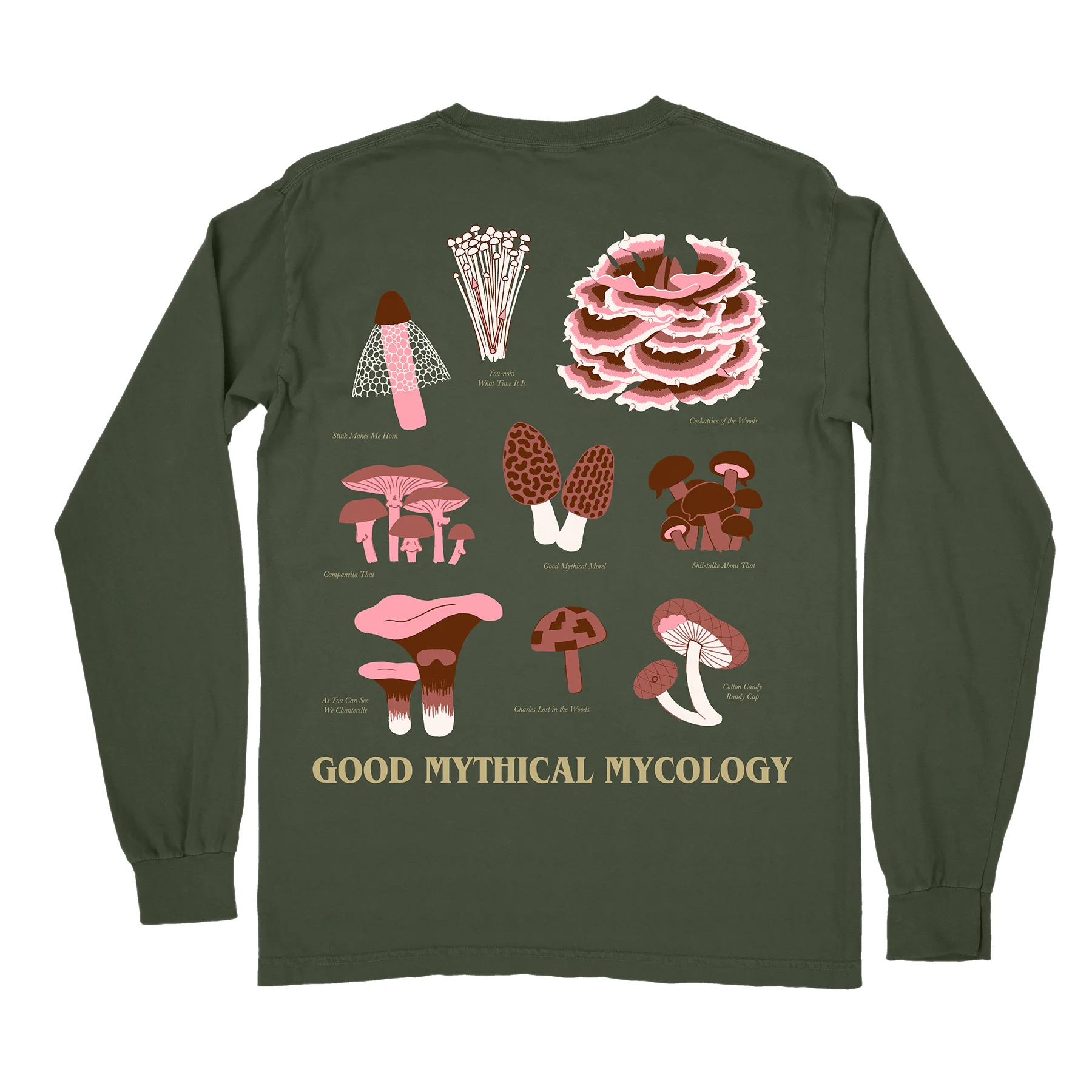 Good Mythical Mycology Long Sleeve Tee (Green)